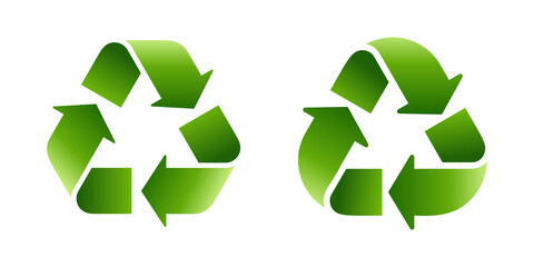Recycle icon set green recycling symbol