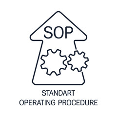 Standard operating procedure.SOP. Vector linear icon isolated on white background.