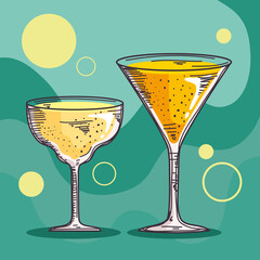 yellow and orange drinks pair