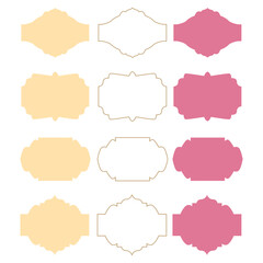 Fototapeta premium Wedding Luxury Design Symmetry Ornamental Frames, Labels isolated On White