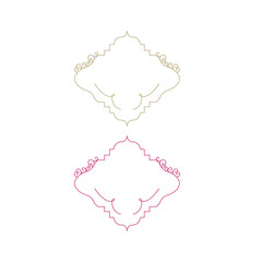 Wedding Luxury Design Symmetry Ornamental Frames, Labels isolated On White