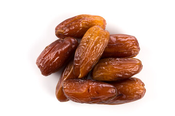 Date fruit close up isolated on white background