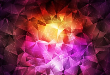 Obraz premium Dark Pink, Yellow vector template with crystals, triangles.