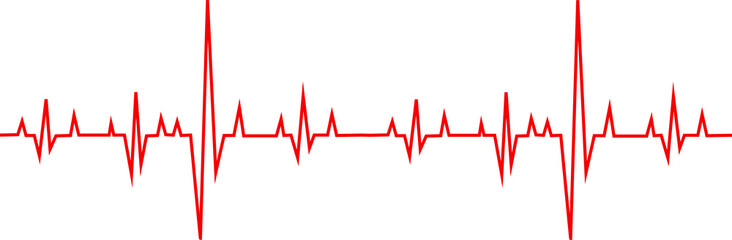 Heart pulse. Red and white colors. Heartbeat lone, cardiogram. Beautiful healthcare, medical background. Modern simple design. Icon. sign or logo. Flat style vector illustration.