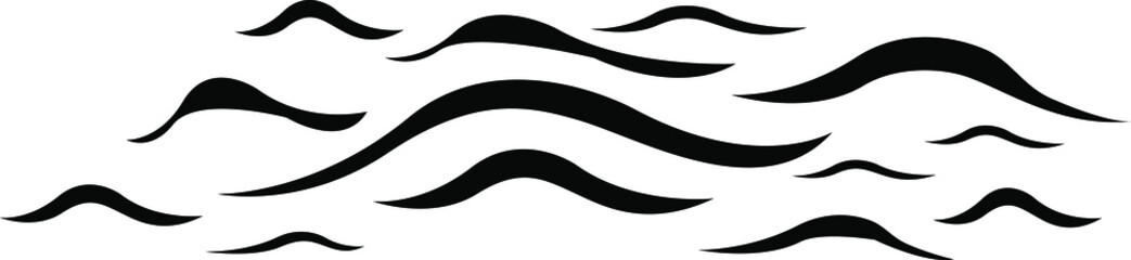 Waves Pattern Set. Vector Template Illustration