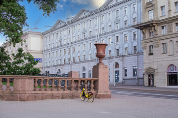bike on in the center of Minsk near Oktyabrskaya square