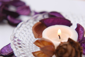 アロマキャンドルの炎の揺らめき