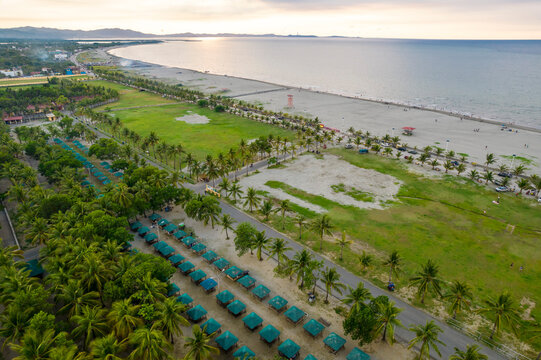 Aerial of Lingayen Beach and Gulf.