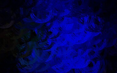 Dark Blue, Green vector background with curved lines.