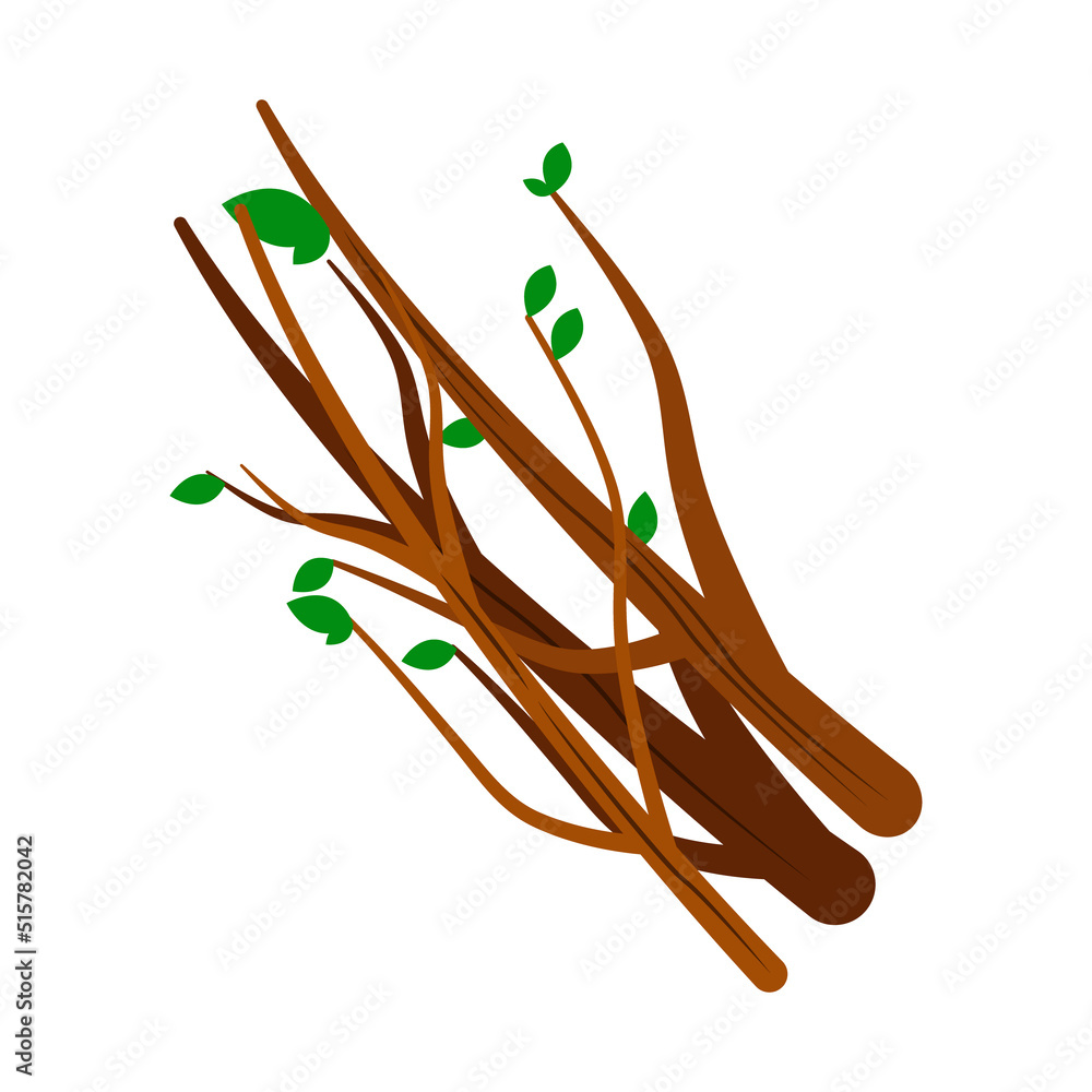 Poster collecting firewood semi flat color vector object. picking up small twigs for fire. full sized item 