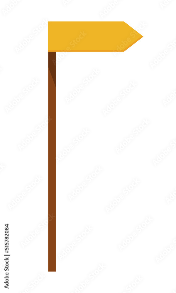 Poster yellow directional arrow semi flat color vector object. route marker. full sized item on white. guid