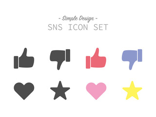 シンプルでおしゃれなSNSアイコンイラストセット