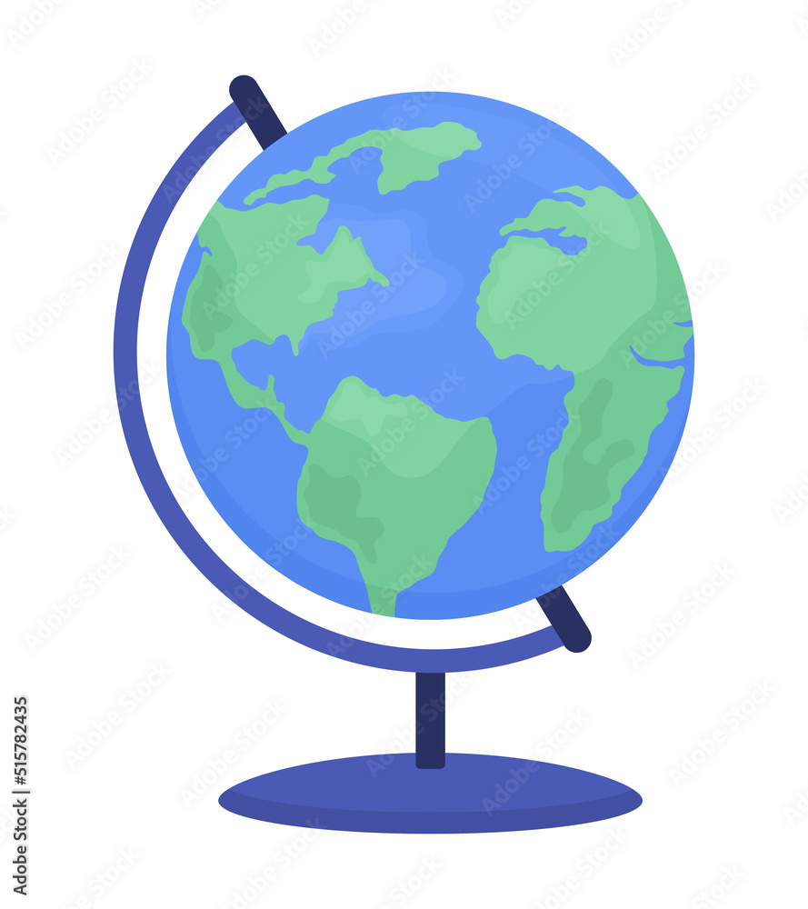 Poster world globe semi flat color vector object. learning tool. editable element. full body item on white.