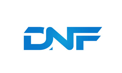 Connected DNF Letters logo Design Linked Chain logo Concept