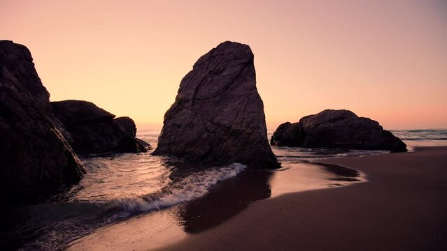 Sunset footage of ocean. Beautiful peacefully lands scape from Bartin, Inkumu