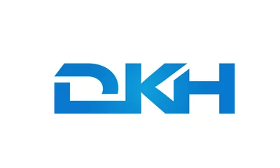 Deurstickers Connected AKH Letters logo Design Linked Chain logo Concept © PIARA KHATUN