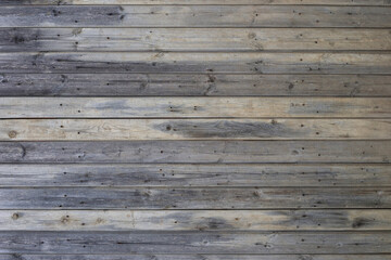 Obraz premium Horisonatal grey wood planks texture rural wood. Boards wall natural background. Old wood plank texture