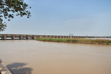 Fototapeta na wymiar Sukkur Barrage on Indus river, Pakistan