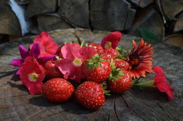 strawberries on the table