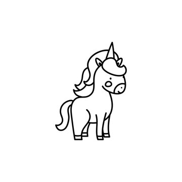 funny unicorn doodle vector illustration
