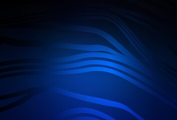 Dark BLUE vector texture with curved lines.