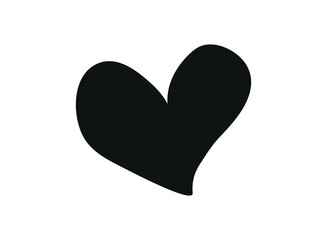 Hand drawn heart, love symbol, expressive shape. Vector illustration