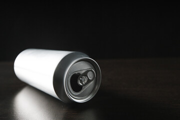 Jar of beer on a table. Alcoholism and addiction concept