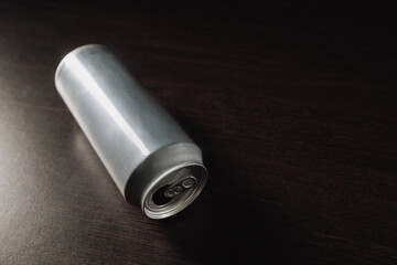 Jar of beer on a table. Alcoholism problem concept