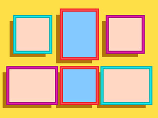 Picture frames. Photo frames mockup.