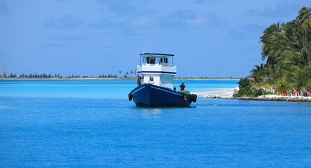 fishing motorboat in the ocean