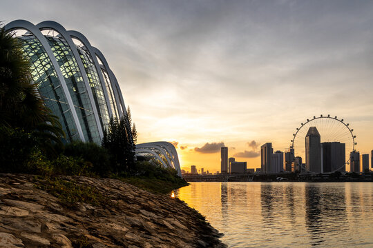 Singapur bei Sonnenuntergang