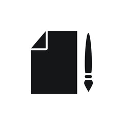 Paper document and paint brush icon design. vector illustration