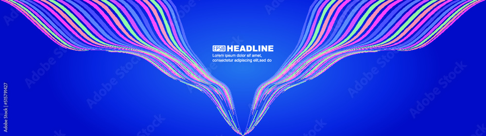 Aufkleber symmetrical wavy ribbons moving from top to bottom converge abstract texture background