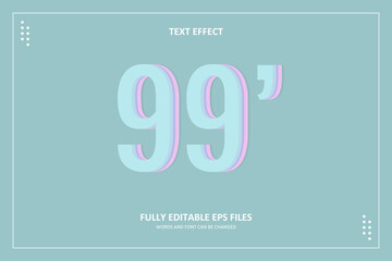 3D Retro Vintage Minimalist Text Effect Template Editable
