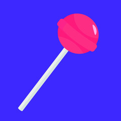 Red caramel lollipop, illustration, vector