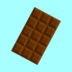 Dark chocolate bar, top view
