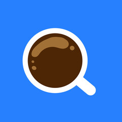 Cup of black coffee, top view