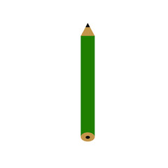 green pencil isolated on white