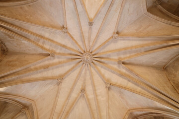 ceiling of The Chapterhouse in Batalha monastery, Portugal