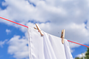 clothes drying on a rope