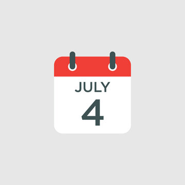 calendar - July 4 icon illustration isolated vector sign symbol