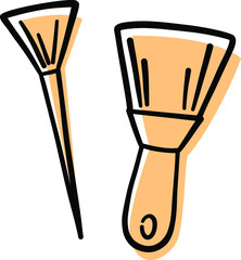 A set of brushes. Brush. Artist. A set of creative tools. Icons for artists. Hobby. Painting. Brush vector.
