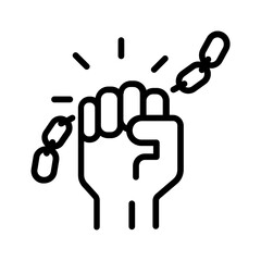 Black line icon for Strong