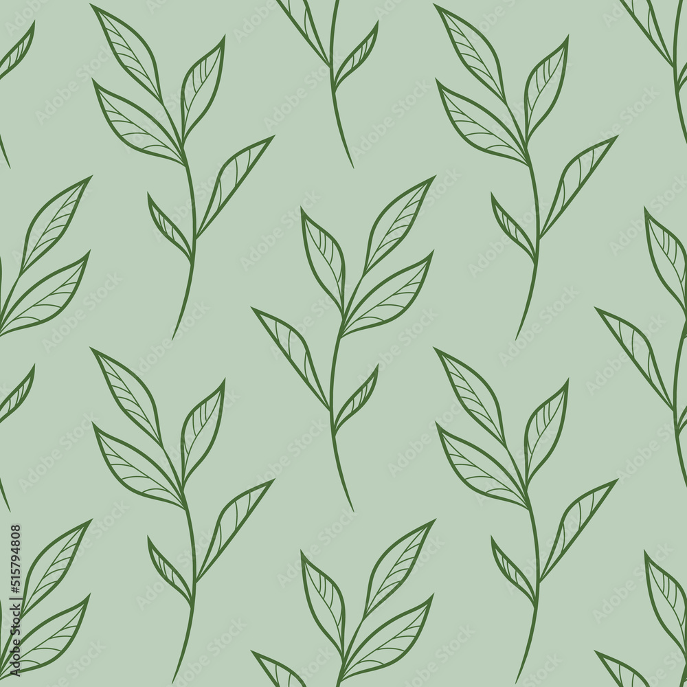Poster natural leaf vector pattern with leaves, seamless background