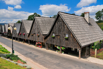 Naklejka premium 'Twelve Apostles' - houses weavers in village Chelmno Slaskie, Lower Silesian voivodeship, Poland