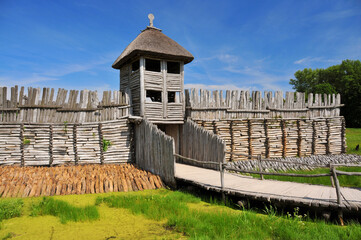 The archaeological open-air museum Biskupin, Kuyavian-Pomeranian Voivodeship, Poland.