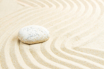harmony and balance in zen garden. sand and stones concentrate energy for meditation and relaxation spiritual and spa wellness background