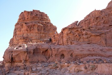Incredible rock erosion around the house  Lawrence's House (Wadi Rum Village) in Wadi Rum desert in Jordan. 
