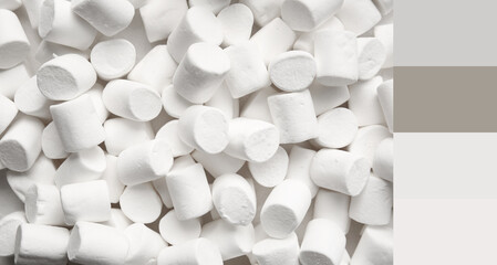 Tasty sweet marshmallows. Different color samples