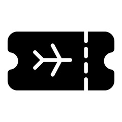 airplane ticket glyph icon